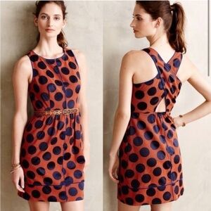 MAEVE Anthropologie Polka Dot Crossed Back Dress